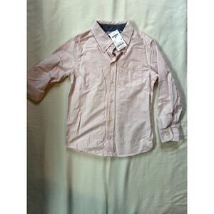 NWT Oshkosh Button Down Dress Shirt, Boys Size 6 , Pink, Collared Dress Shirt